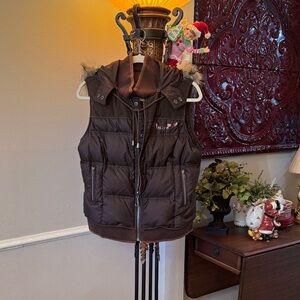 Juicy Couture Brown Puffer Vest